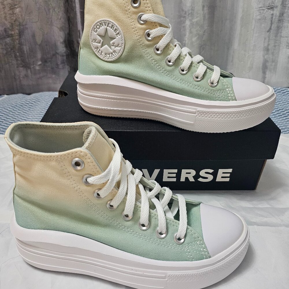 NEW Converse Chuck Taylor Hi Sneakers Ombre Green Platform - Women's Size 6.5 - Picture 2 of 7